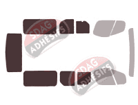 Gabarit vitrage - kit 3/4 arrière - Nissan PrimaStar (1) Long 4 portes (2002 - 2015)