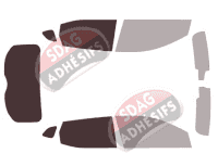 Gabarit vitrage - kit 3/4 arrière - Nissan Qashqai (2) 5 portes (2014 - 2021)