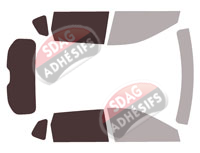 Gabarit vitrage - kit 3/4 arrière - Nissan Rogue (3) Sport 5 portes (depuis 2021)