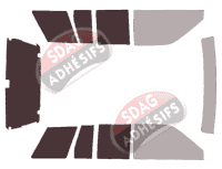 Gabarit vitrage - kit 3/4 arrière - Nissan Terrano (1) 5 portes (1985 - 1995)
