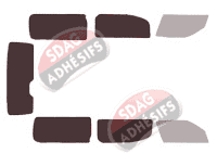 Gabarit vitrage - kit 3/4 arrière - Nissan Urvan 5 portes (depuis 2012)