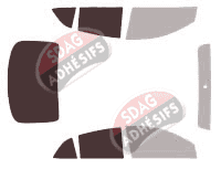 Gabarit vitrage - kit 3/4 arrière - Nissan Versa (2) Berline 4 portes (2012 - 2019)