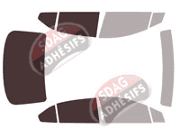 Gabarit vitrage - kit 3/4 arrière - Nissan Versa (3) Berline 4 portes (depuis 2019)
