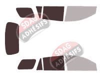 Gabarit vitrage - kit 3/4 arrière - Mitsubishi Lancer (8) Cargo Break 5 portes (2007 - 2017)