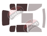 Gabarit vitrage - kit 3/4 arrière - Nissan X-Trail (1) 5 portes (2001 - 2007)