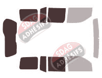 Gabarit vitrage - kit 3/4 arrière - Nissan Xterra 5 portes (2004 - 2012)