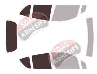 Gabarit vitrage - kit 3/4 arrière - Opel Agila (B) 5 portes (2008 - 2015)