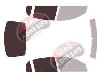 Gabarit vitrage - kit 3/4 arrière - Opel Astra (G) 5 portes (1998 - 2004) Gabarit vitrage - kit 3/4 arrière - Opel Astra (G) 5 portes (1998 - 2004)