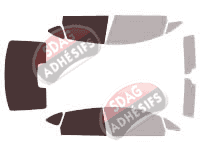 Gabarit vitrage - kit 3/4 arrière - Opel Astra (J) Berline 4 portes (2009 - 2015) Gabarit vitrage - kit 3/4 arrière - Opel Astra (J) Berline 4 portes (2009 - 2015)