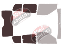 Gabarit vitrage - kit 3/4 arrière - Fiat Doblo (2) 5 portes (2009 - 2022)