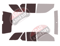 Gabarit vitrage - kit 3/4 arrière - Opel Frontera (B) 5 portes (1998 - 2005) Gabarit vitrage - kit 3/4 arrière - Opel Frontera (B) 5 portes (1998 - 2005)