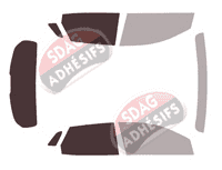 Gabarit vitrage - kit 3/4 arrière - Opel Grandland X 5 portes (depuis 2017)