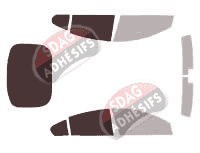Gabarit vitrage - kit 3/4 arrière - Opel Insignia (A) 5 portes (2008 - 2017)