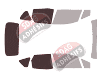 Gabarit vitrage - kit 3/4 arrière - Opel Meriva (B) 5 portes (2010 - 2017)