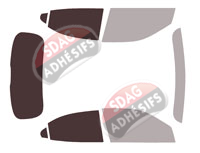 Gabarit vitrage - kit 3/4 arrière - Opel Mokka (2) 5 portes (depuis 2020)