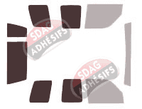 Gabarit vitrage - kit 3/4 arrière - Opel Monterey 3 portes (1992 - 2003)