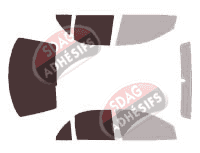 Gabarit vitrage - kit 3/4 arrière - Opel Omega (B) 5 portes (1994 - 2004)