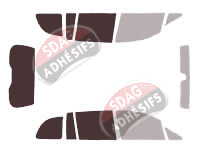 Gabarit vitrage - kit 3/4 arrière - Opel Zafira (A) 5 portes (1999 - 2005)