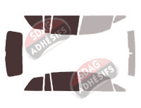 Gabarit vitrage - kit 3/4 arrière - Holden Zafira 5 portes (2006 - 2014) Gabarit vitrage - kit 3/4 arrière - Holden Zafira 5 portes (2006 - 2014)