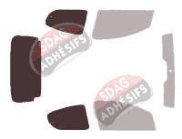 Gabarit vitrage - kit 3/4 arrière - Toyota Aygo (1) 5 portes (2005 - 2014)