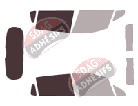 Gabarit vitrage - kit 3/4 arrière - Peugeot 2008 (1) 5 portes (2013 - 2020)