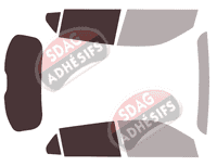 Gabarit vitrage - kit 3/4 arrière - Peugeot 2008 (2) 5 portes (depuis 2020)