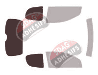 Gabarit vitrage - kit 3/4 arrière - Peugeot 206 (1) 3 portes (1998 - 2009) Gabarit vitrage - kit 3/4 arrière - Peugeot 206 (1) 3 portes (1998 - 2009)