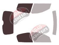 Gabarit vitrage - kit 3/4 arrière - Peugeot 206 (1) 5 portes (1998 - 2009) Gabarit vitrage - kit 3/4 arrière - Peugeot 206 (1) 5 portes (1998 - 2009)