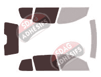 Gabarit vitrage - kit 3/4 arrière - Peugeot 206 (1) SW Break 5 portes (1998 - 2007) Gabarit vitrage - kit 3/4 arrière - Peugeot 206 (1) SW Break 5 portes (1998 - 2007)