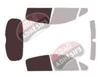 Gabarit vitrage - kit 3/4 arrière - Peugeot 207 5 portes (2006 - 2012) Gabarit vitrage - kit 3/4 arrière - Peugeot 207 5 portes (2006 - 2012)