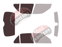 Gabarit vitrage - kit 3/4 arrière - Peugeot 306 (1) 5 portes (1993 - 1998) Gabarit vitrage - kit 3/4 arrière - Peugeot 306 (1) 5 portes (1993 - 1998)