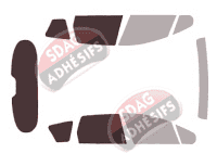 Gabarit vitrage - kit 3/4 arrière - Peugeot 308 (1) SW Break 5 portes (2008 - 2014)