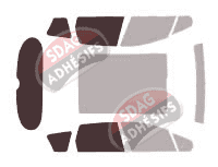 Gabarit vitrage - kit 3/4 arrière - Peugeot 308 (1) SW Break 5 portes (2008 - 2014)
