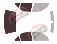 Gabarit vitrage - kit 3/4 arrière - Peugeot 406 (1) Berline 4 portes (1995 - 2004)