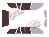 Gabarit vitrage - kit 3/4 arrière - Peugeot 406 (1) Break 5 portes (1995 - 2004)