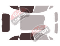 Gabarit vitrage - kit 3/4 arrière - Peugeot 508 (1) RXH Break 5 portes (2012 - 2018)