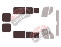 Gabarit vitrage - kit 3/4 arrière - Peugeot Boxer (2) L1 Court 5 portes (depuis 2006) Gabarit vitrage - kit 3/4 arrière - Peugeot Boxer (2) L1 Court 5 portes (depuis 2006)