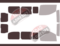 Gabarit vitrage - kit 3/4 arrière - Opel Vivaro (C) Standard 5/6 portes (depuis 2019) Gabarit vitrage - kit 3/4 arrière - Opel Vivaro (C) Standard 5/6 portes (depuis 2019)