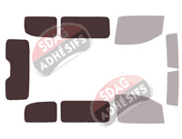 Gabarit vitrage - kit 3/4 arrière - Peugeot Traveller (1) Compact 5 portes (depuis 2016)
