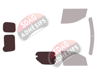 Gabarit vitrage - kit 3/4 arrière - Renault Express (2) Van Utilitaire 5 portes (depuis 2021)