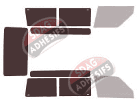 Gabarit vitrage - kit 3/4 arrière - Renault Express (1) 3 portes (1985 - 2000)
