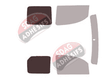 Gabarit vitrage - kit 3/4 arrière - Mercedes-Benz Citan (1) Utilitaire 4/5 portes (2012 - 2022)