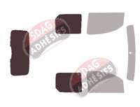 Gabarit vitrage - kit 3/4 arrière - Mercedes-Benz Citan (1) Utilitaire 5 portes (2012 - 2022)
