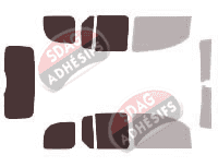 Gabarit vitrage - kit 3/4 arrière - Renault Kangoo (2) 5 portes (2008 - 2022) Gabarit vitrage - kit 3/4 arrière - Renault Kangoo (2) 5 portes (2008 - 2022)