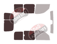 Gabarit vitrage - kit 3/4 arrière - Nissan Kubistar (1) 6 portes (1997 - 2008)