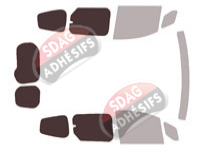 Gabarit vitrage - kit 3/4 arrière - Renault Kangoo (3) Court 2 Portes Arrieres 6 portes (depuis 2021) Gabarit vitrage - kit 3/4 arrière - Renault Kangoo (3) Court 2 Portes Arrieres 6 portes (depuis 2021)