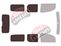 Gabarit vitrage - kit 3/4 arrière - Renault Kangoo (2) Maxi Vitrée 5 portes (2007 - 2021) Gabarit vitrage - kit 3/4 arrière - Renault Kangoo (2) Maxi Vitrée 5 portes (2007 - 2021)