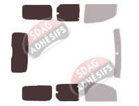 Gabarit vitrage - kit 3/4 arrière - Nissan Kubistar (2) Maxi 5 portes (2010 - 2022)