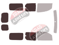 Gabarit vitrage - kit 3/4 arrière - Renault Kangoo (2) Maxi 6 portes (2010 - 2022) Gabarit vitrage - kit 3/4 arrière - Renault Kangoo (2) Maxi 6 portes (2010 - 2022)