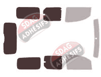 Gabarit vitrage - kit 3/4 arrière - Renault Kangoo (2) Maxi 5 portes (2010 - 2022) Gabarit vitrage - kit 3/4 arrière - Renault Kangoo (2) Maxi 5 portes (2010 - 2022)